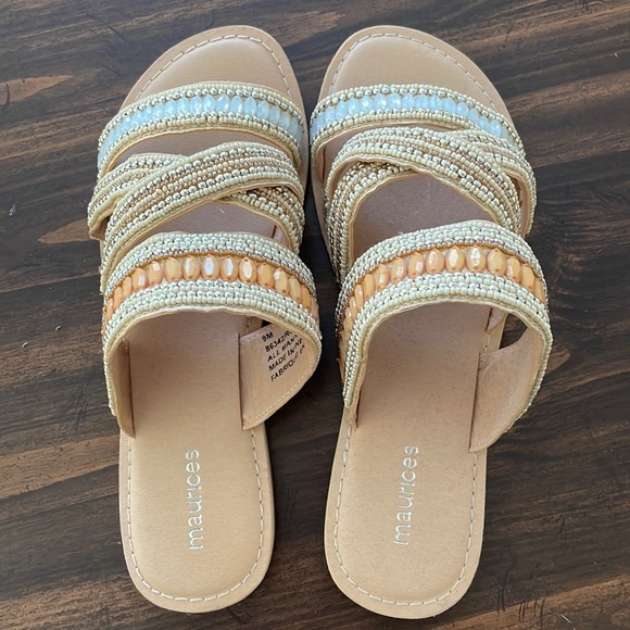 Maurice’s beaded sandals, size 9. Never worn! - Picture 1 of 5